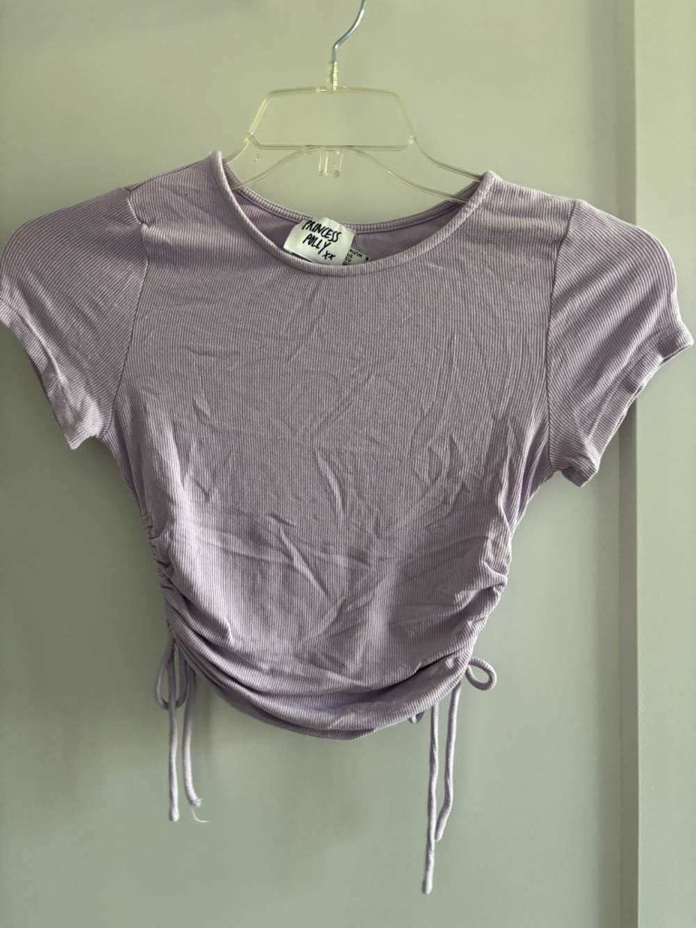 Lilac Cropped Tie Tee